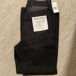 Good American Jeans w/ Leather Detail